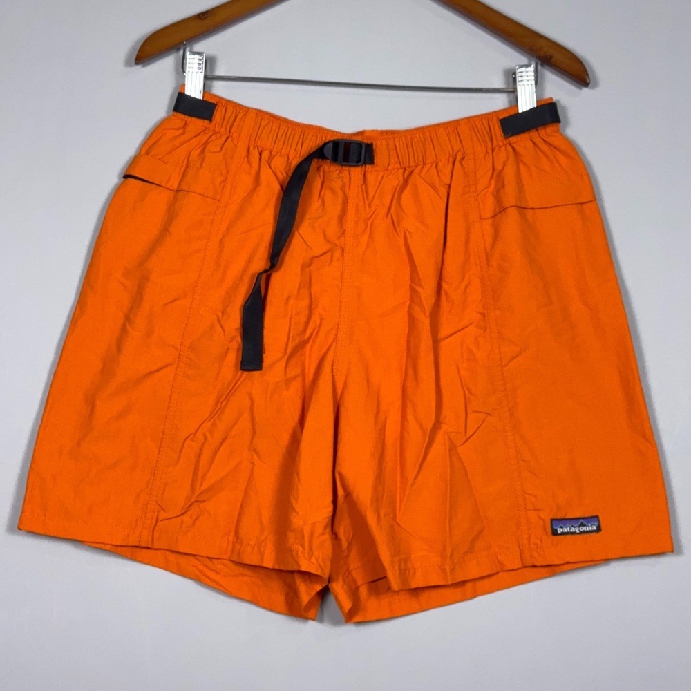 Patagonia Baggies 90s Shorts Mens Size Large‎ Nylon Belted Orange Gorpcore
